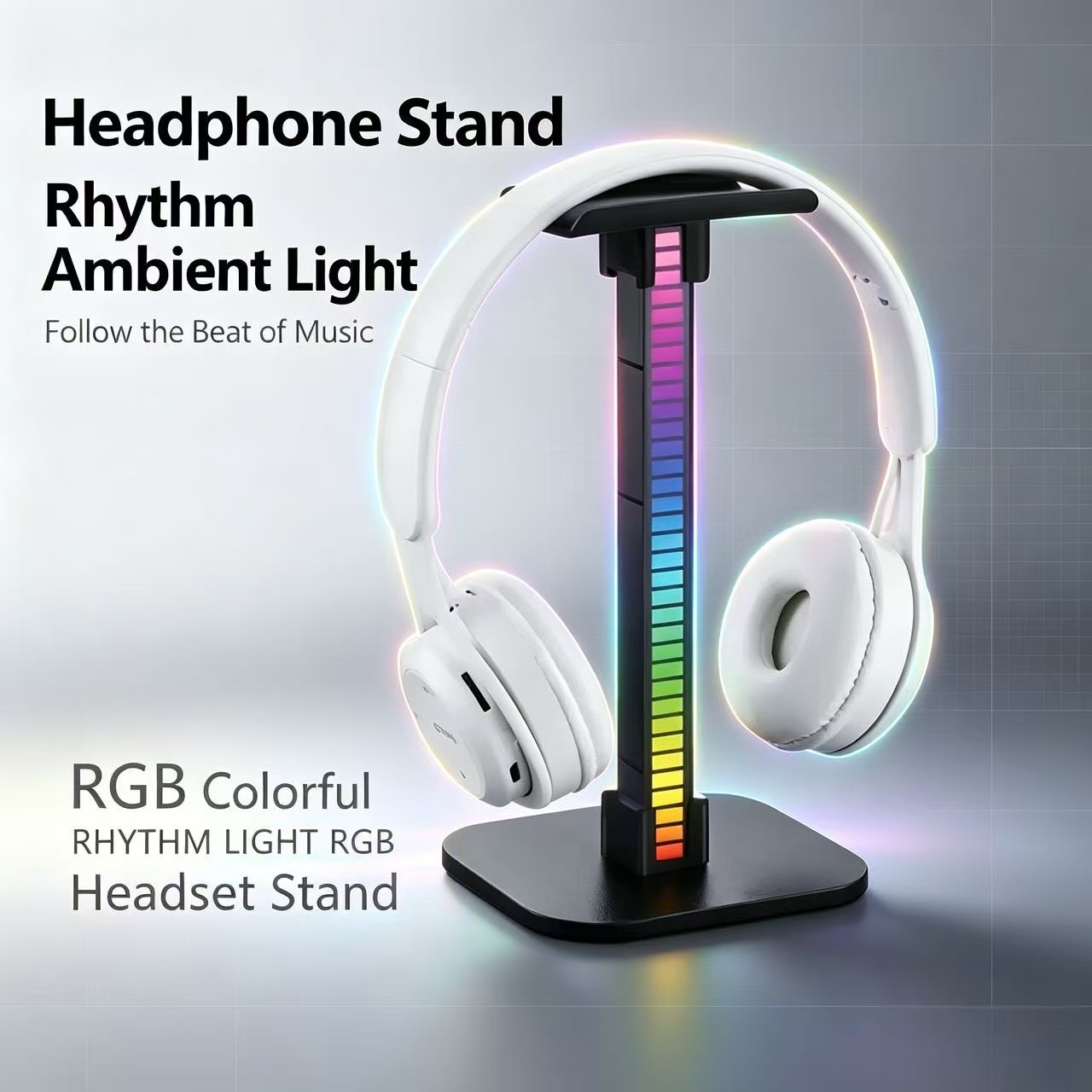 Headset Stand Rgb - USBゲーミングヘッドホンスタンド RGBリズムライト付き 分離式デスクトップヘッドセットホルダー ゲーマー向け