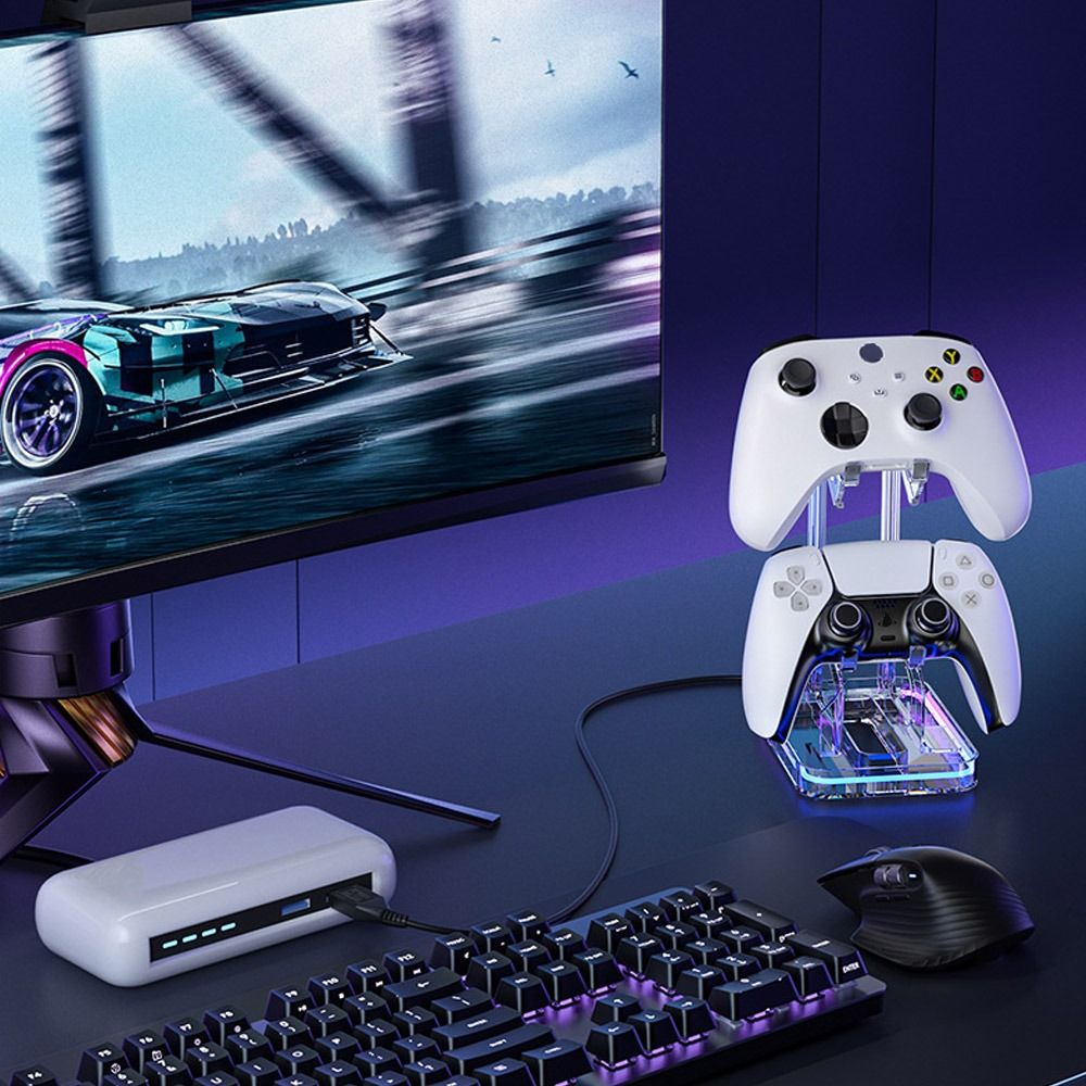 Headset Stand Rgb - 交換用ユニバーサルゲームコントローラースタンド耐久性のあるRGBゲームパッドホルダー滑り止めヘッドセットホルダーPS4/PS5/Xbox ONE/Switch用