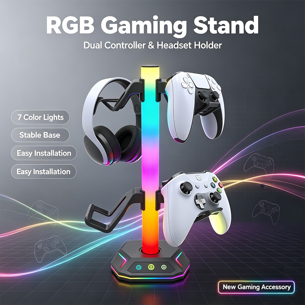 Playstation5 コントローラホルダーイヤホンハンガ - Headset Stand Rgb のレビューと価格